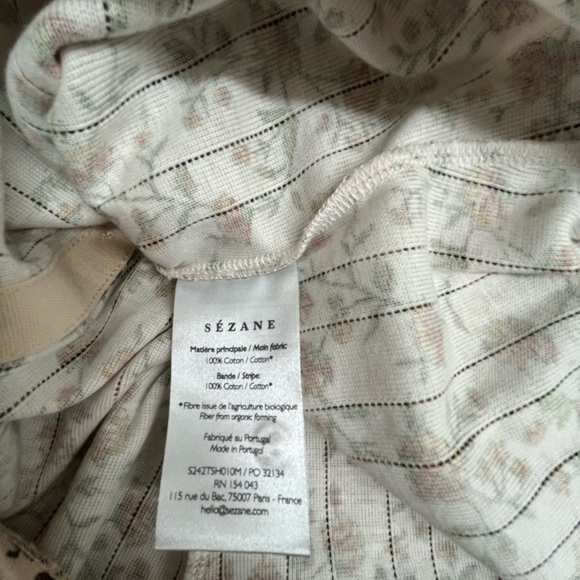 Sézane Lenie Floral Button-Down L/S T-Shirt Top M - Picture 7 of 7